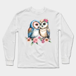 owl Blue Long Sleeve T-Shirt